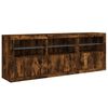 vidaXL Sideboard mit LED-Leuchten Räuchereiche 181,5x37x67 cm