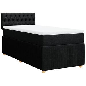 vidaXL Boxspringbett mit Matratze Schwarz 80x200 cm Stoff