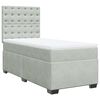 vidaXL Boxspringbett mit Matratze Hellgrau 100x200 cm Samt
