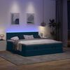 vidaXL Ottoman-Bett mit Matratzen & LEDs Dunkelblau 160x200 cm Samt