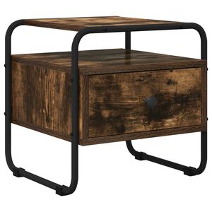 vidaXL Nachttisch Ger&auml;ucherte Eiche 40 x 39,5 x 40 cm Holzwerkstoff