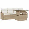 vidaXL Sofa Set mit Kissen 5 pcs Beige Poly-Rattan