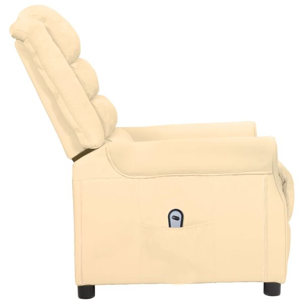 vidaXL Relaxsessel Elektrisch Creme Kunstleder