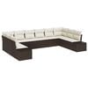 vidaXL Gartensofa-set 10 stk. 9-Sitzanzahl Braun und Creme Polyrattan