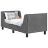 vidaXL Kinderbettgestell mit Kopfteil Dunkelgrau 70 x 140 cm Samt