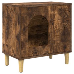 vidaXL Katzenhaus Ger&auml;ucherte Eiche 51 x 30 x 52 cm Holzwerkstoff