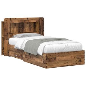 vidaXL Bettgestell mit Stauraum Altholz 90 x 190 cm Holzwerkstoff