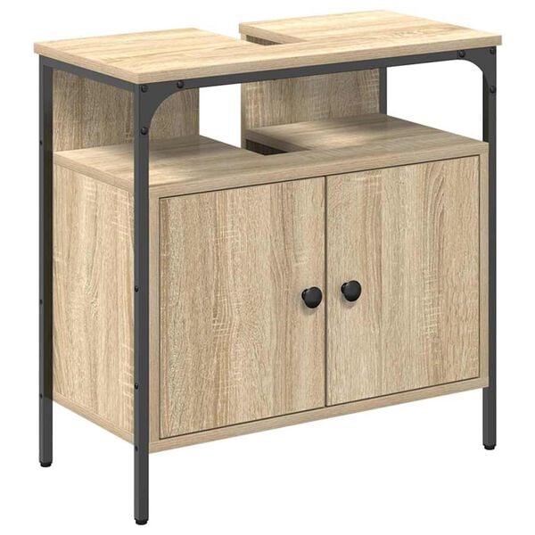 vidaXL Badezimmerschrank mit T&uuml;r Beige 60 x 30 x 60 cm Holzwerkstoff