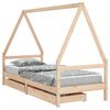 vidaXL Kinderbett mit Schubladen 90x190 cm Massivholz Kiefer