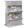vidaXL Magazinregal mit Regal Beton Grau 70 x 41 x 96 cm Holzwerkstoff