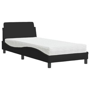 vidaXL Bett mit Matratze "Dover" Schwarz 90x190 cm Stoff