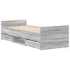 vidaXL Bettgestell mit Kopf- und Fu&szlig;teil Grau Sonoma 100x200 cm