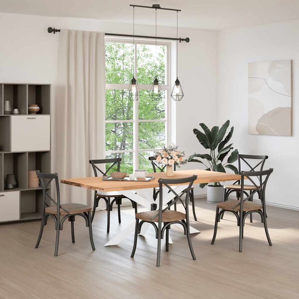 vidaXL Esstischbein in Spinnenform Wei&szlig; 150x78x(72-73) cm Stahl