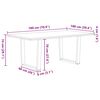 vidaXL Esstisch mit Baumkanten 180x100x74 cm Massivholz Eiche