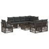 vidaXL Gartensofa-set 9 Stk. Grau und Dunkelgrau Poly-Rattan
