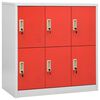 vidaXL Schlie&szlig;fachschrank Hellgrau und Rot 90x45x92,5 cm Stahl