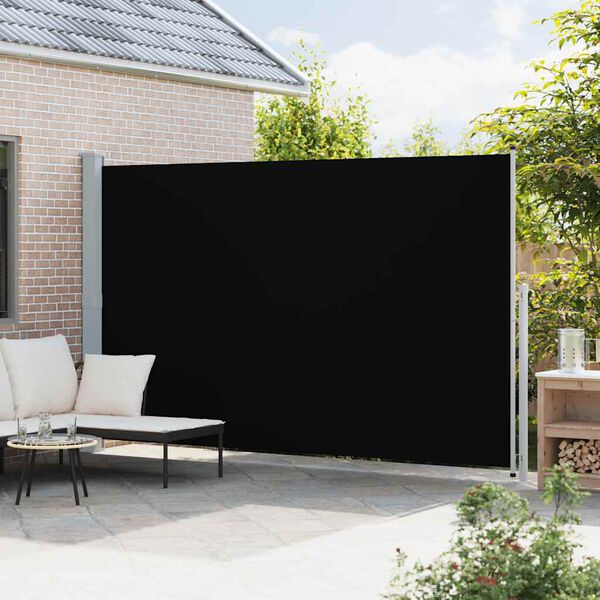 vidaXL Seitenmarkise Ausziehbar 220x500 cm Schwarz