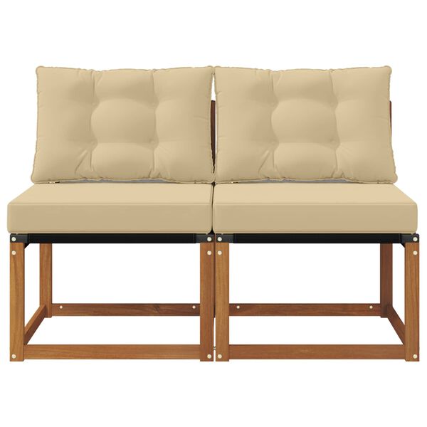 vidaXL 2 St&uuml;ck Outdoor Mittelsofa