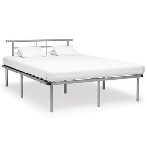 vidaXL Bettgestell Grau Metall 140x200 cm