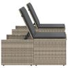 vidaXL Sonnenliegen 2 Stk. mit Tisch Hellgrau Poly Rattan