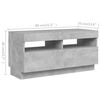vidaXL TV-Schrank mit LED-Leuchten Betongrau 180x35x40 cm
