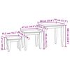 vidaXL Nestende Beistelltische 3 pcs Natur Massives Mahagoni Holz