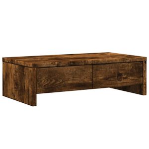 vidaXL Monitorst&auml;nder mit Schubladen R&auml;uchereiche 50x27x15 cm