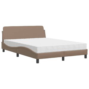 vidaXL Bett mit Matratze "Dover" Cappuccino-Braun 120x200 cm Kunstleder