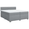 vidaXL Boxspringbett mit Matratze Hellgrau 200x200 cm Stoff