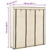 vidaXL Kleiderschrank mit F&auml;chern und Stangen Creme 150x45x175cm Stoff