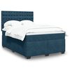 vidaXL Boxspringbett mit Matratze Blau 160x200 cm Samt