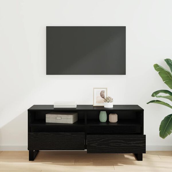 vidaXL TV-Schr&auml;nk Schwarz Eichen-Optik 100 x 34,5 x 44,5 cm