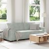vidaXL 3-Sitzer-Sofa Hellgrau 220x78x84 cm Samt
