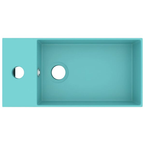 vidaXL Badezimmer-Waschbecken mit &Uuml;berlauf Keramik Hellgr&uuml;n