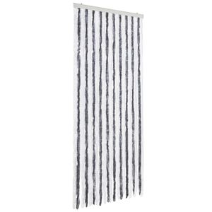 vidaXL Insektenschutz-Vorhang Grau und Wei&szlig; 90x220 cm Chenille