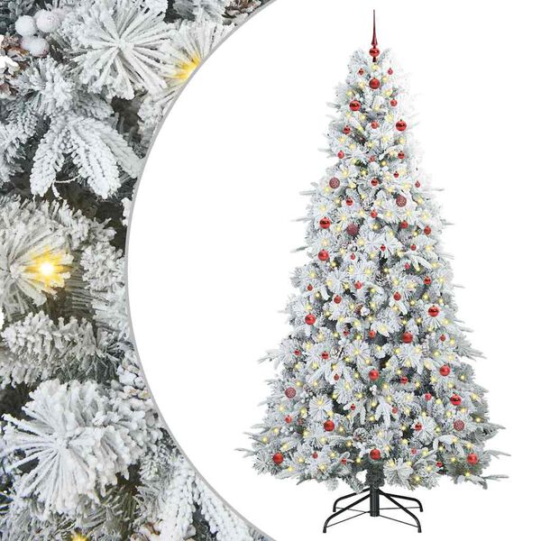 vidaXL K&uuml;nstlicher klappbarer Weihnachtsbaum Wei&szlig; 240 cm PE und PVC