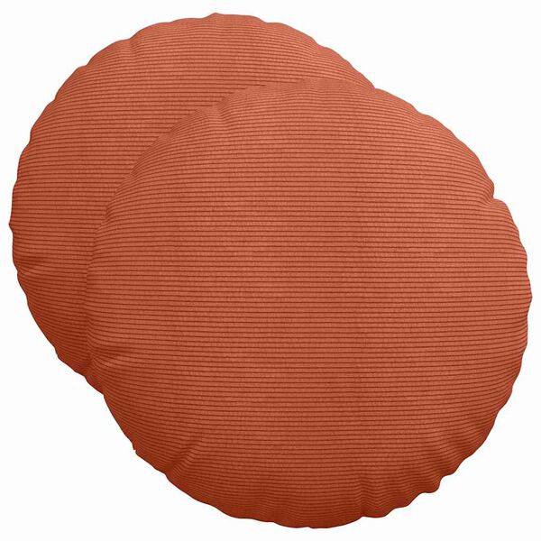 vidaXL Sitzkissen 2 pcs Rot-Orange &Oslash; 50 cm Cordstoff