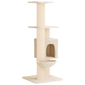 vidaXL Katzennbaum mit Sisal-Kratzs&auml;ulen Creme 137 cm