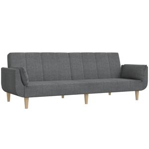 vidaXL Schlafsofa 2-Sitzer mit 2 Kissen Hellgrau Stoff