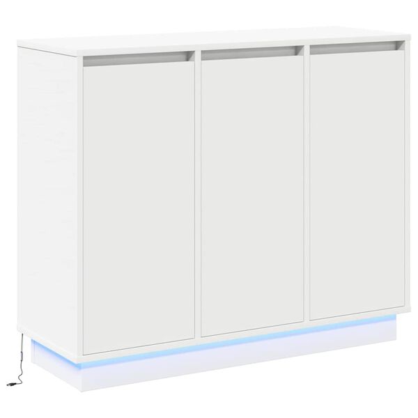 vidaXL LED-Sideboard mit Regal Weiß 90 x 32 x 75 cm Holzwerkstoff
