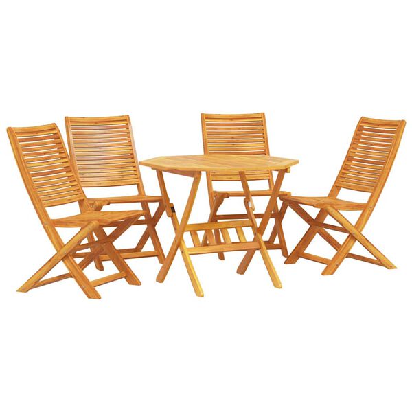 vidaXL Garten Essgruppe 5 pcs Braun Akazie Massivholz
