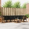 vidaXL Outdoor-Sofagarnitur mit Kissen 7 pcs Nat&uuml;rlich und Schwarz