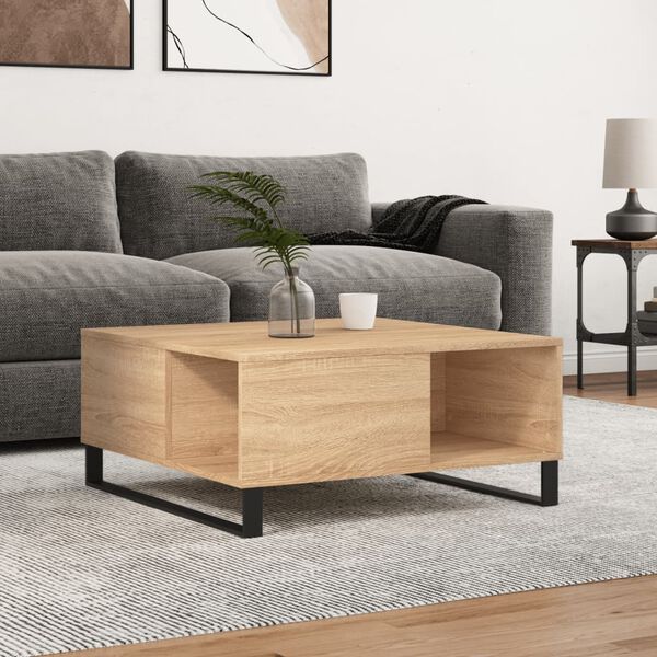 vidaXL Couchtisch Sonoma-Eiche 80x80x36,5 cm Holzwerkstoff