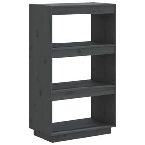 vidaXL B&uuml;cherregal/Raumteiler Grau 60x35x103 cm Massivholz Kiefer