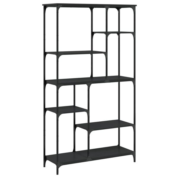 vidaXL B&uuml;cherregal Schwarz 99x35,5x176 cm Holzwerkstoff und Stahl