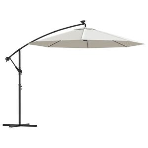 vidaXL Sonnenschirm Ampelschirm mit LED-Beleuchtung 300 cm Metallmast