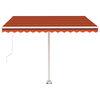 vidaXL Standmarkise Einziehbar Handbetrieben 350x250 cm Orange/Braun