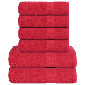 vidaXL 6-tlg. Handtuch-Set FROGN Rot 360 g/m&sup2;