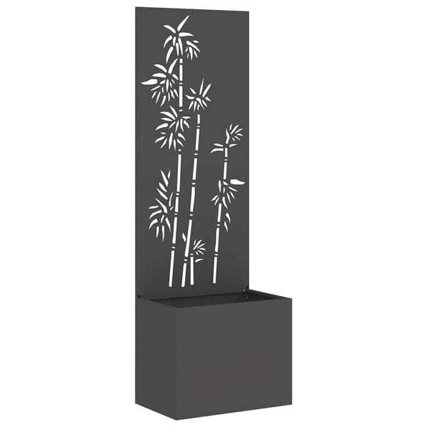 vidaXL Garten Sichtschutz-Leinwand Floral Schwarz 50 x 140 cm