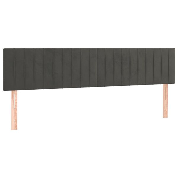 vidaXL Kopfteile 2 Stk. Dunkelgrau 90x5x78/88 cm Samt